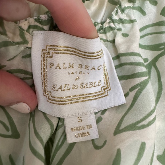 Pistachio leaf sail to sable x palm beach lately capsule dress size small - Picture 2 of 2